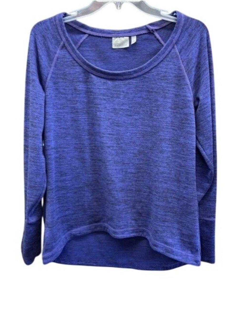 Athleta Heathered Long Sleeve Pullover Top In Purple Womens‎ Size M